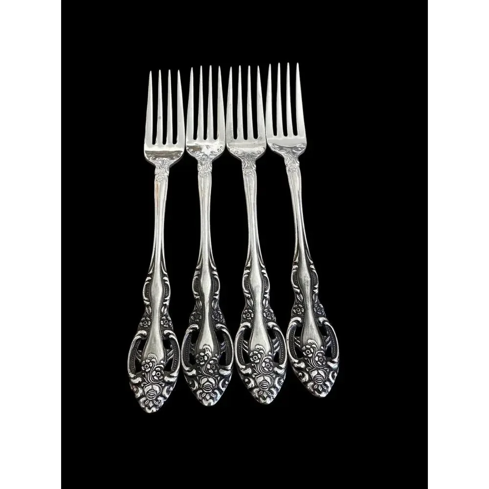 Vintage 1970s 4 Towle Stainless TWS211 Pierced Dinner Forks SCC Japan Supreme B